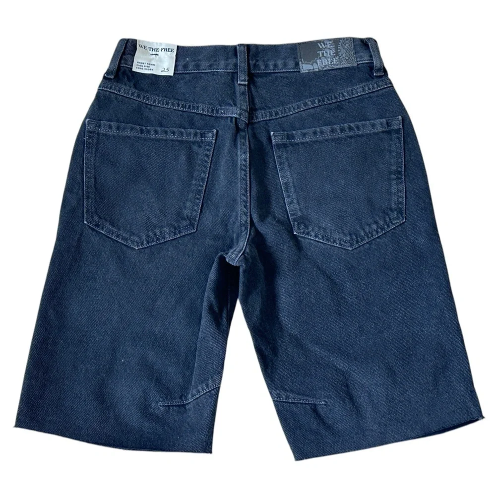 #8 NWT Free People Ghost Town Long Shorts in Washed Black